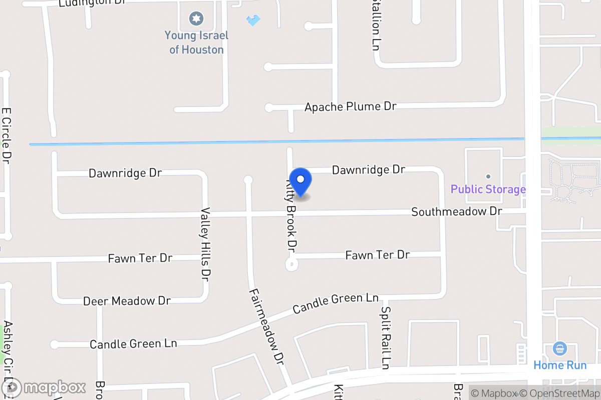Map of 7726 Southmeadow Dr, Houston