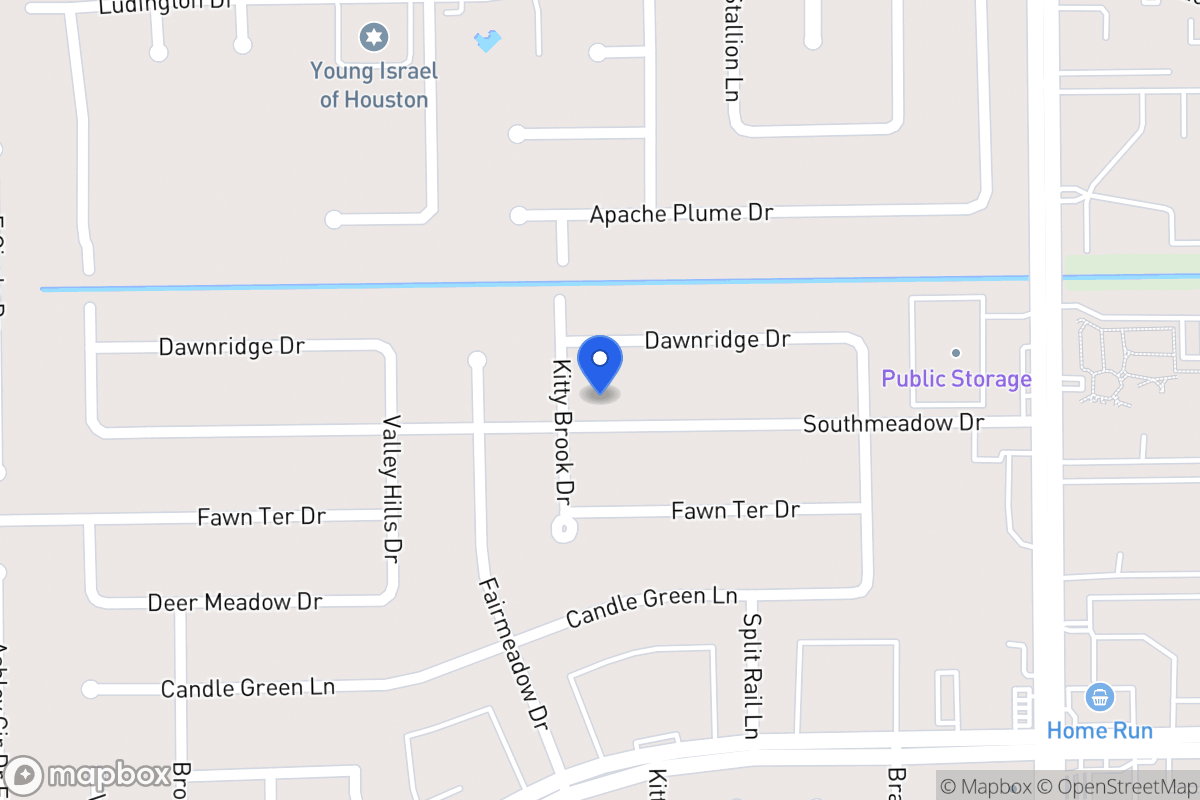 Map of 7722 Southmeadow Dr, Houston