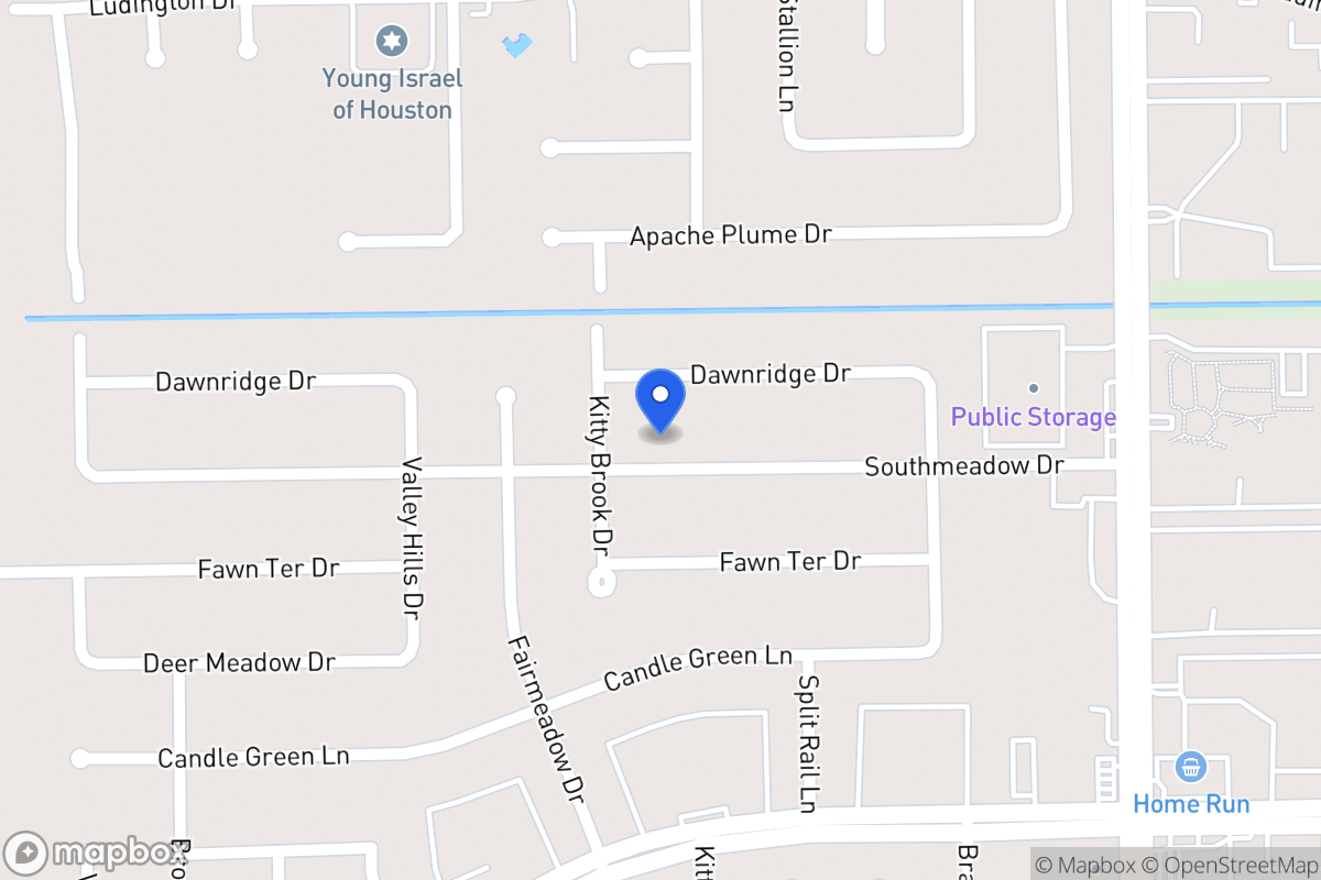 Map of 7718 Southmeadow Dr, Houston