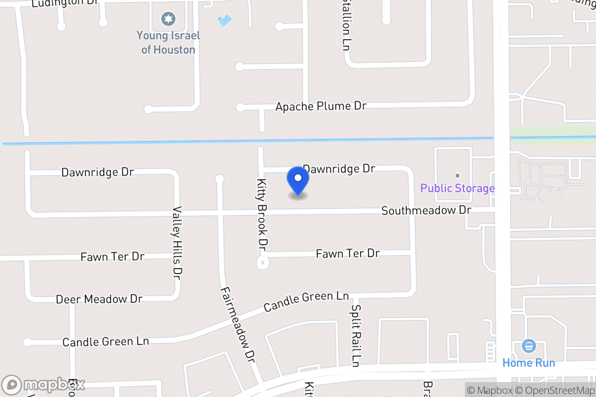 Map of 7714 Southmeadow Dr, Houston