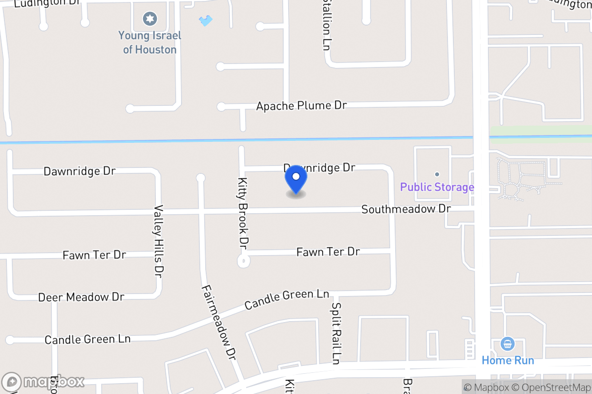 Map of 7706 Southmeadow Dr, Houston
