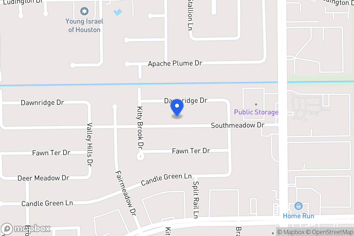 Map of 7702 Southmeadow Dr, Houston