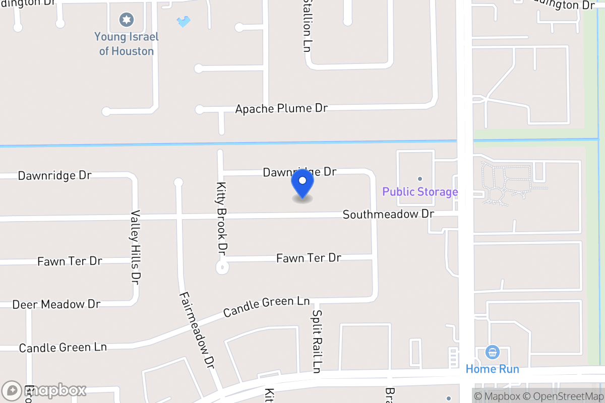 Map of 7630 Southmeadow Dr, Houston