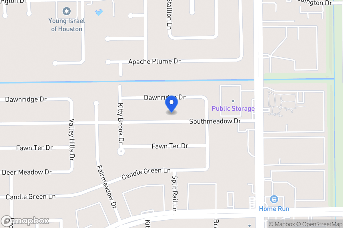 Map of 7626 Southmeadow Dr, Houston