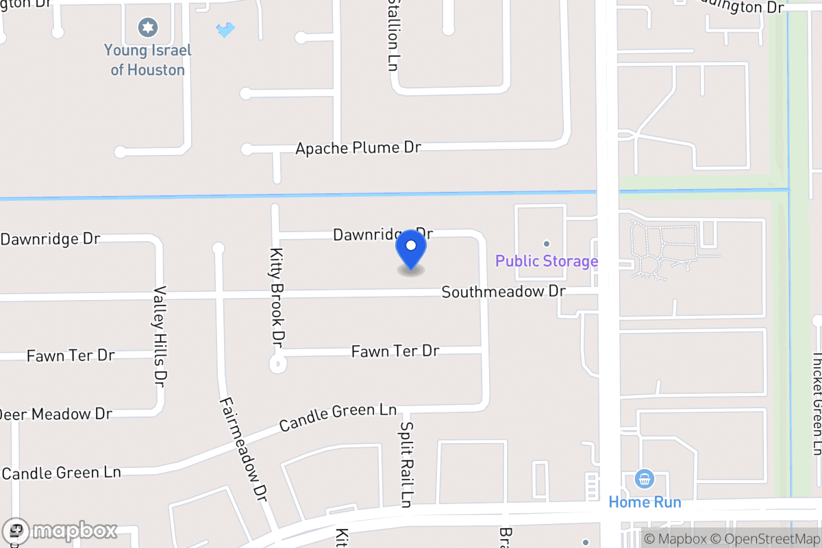 Map of 7622 Southmeadow Dr, Houston
