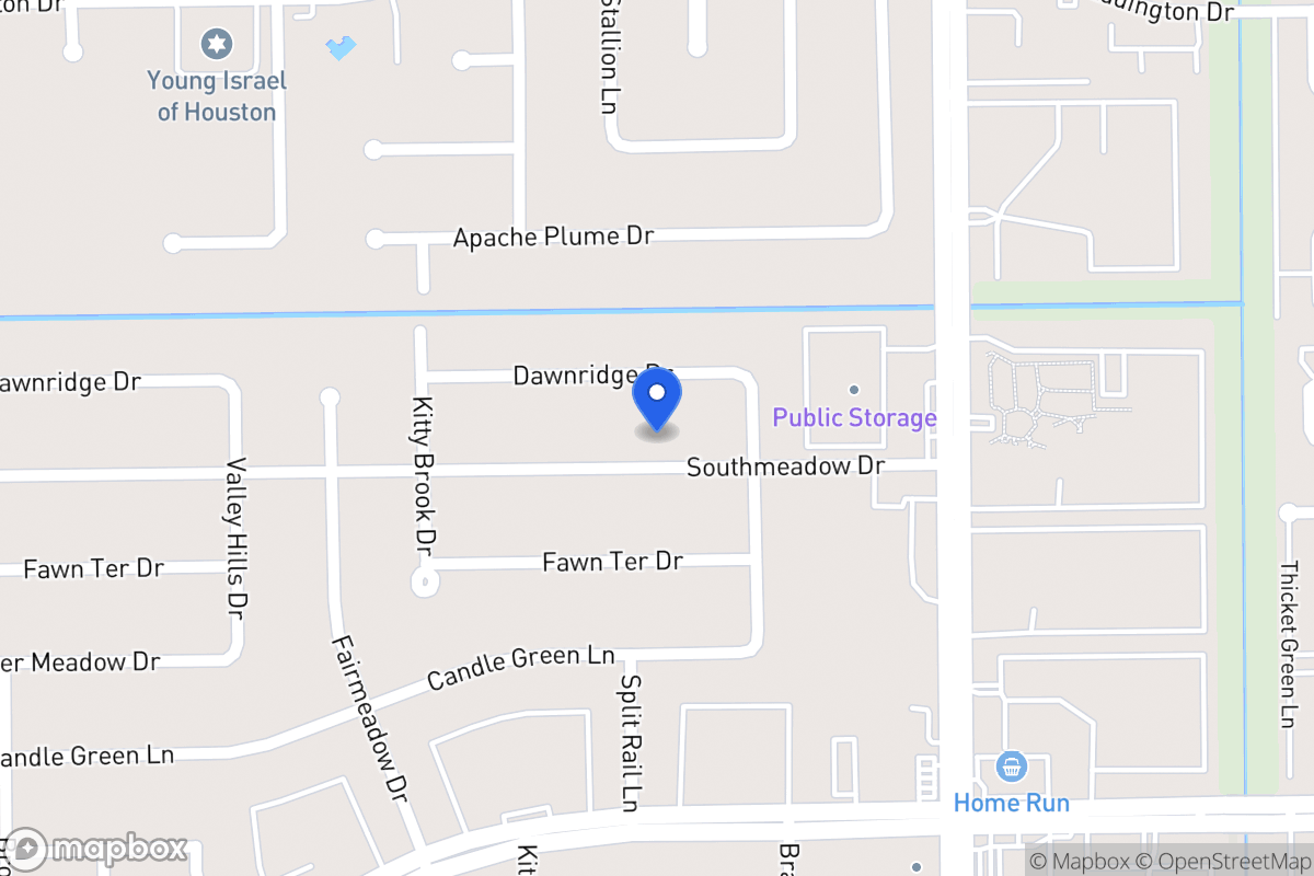 Map of 7618 Southmeadow Dr, Houston