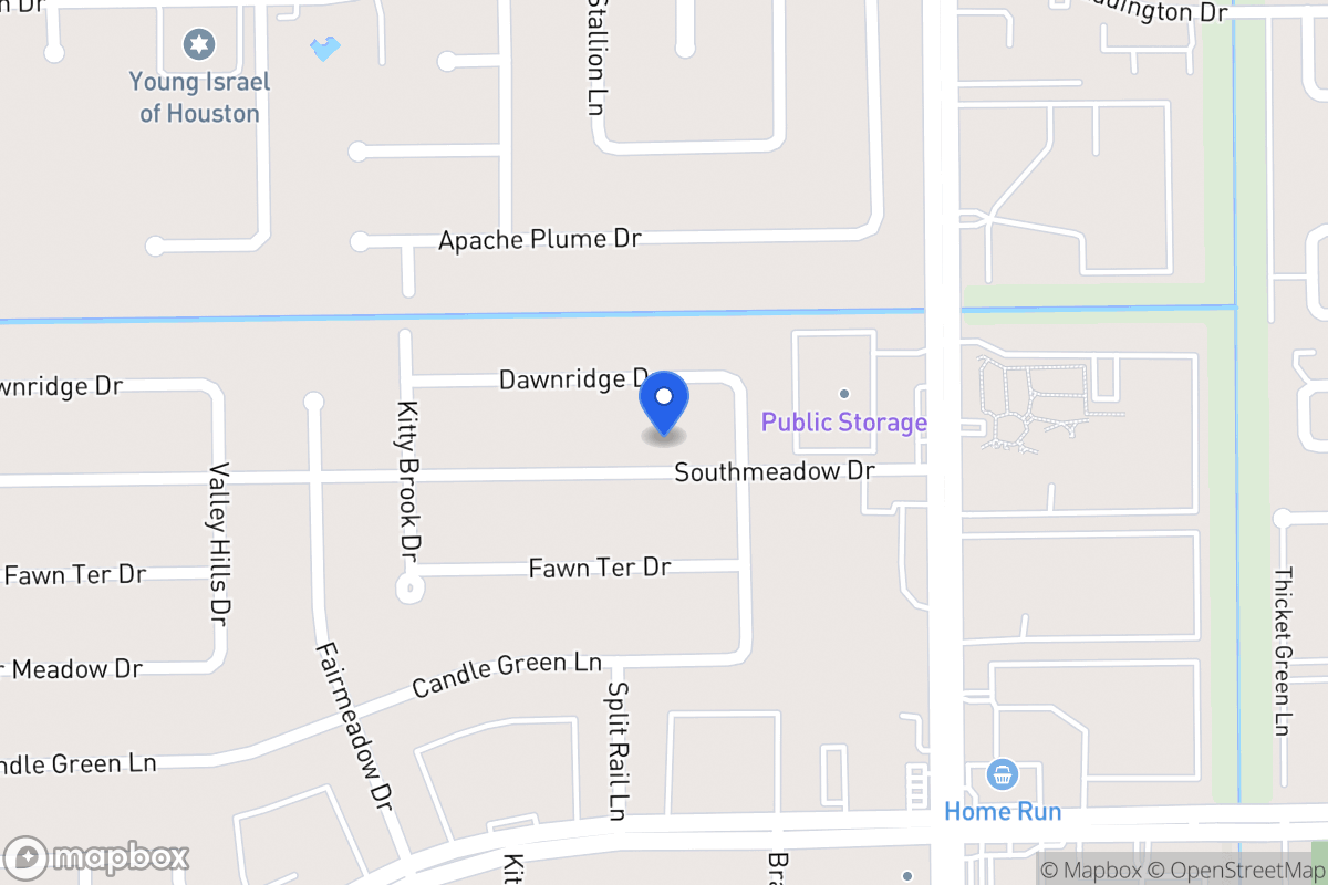Map of 7614 Southmeadow Dr, Houston
