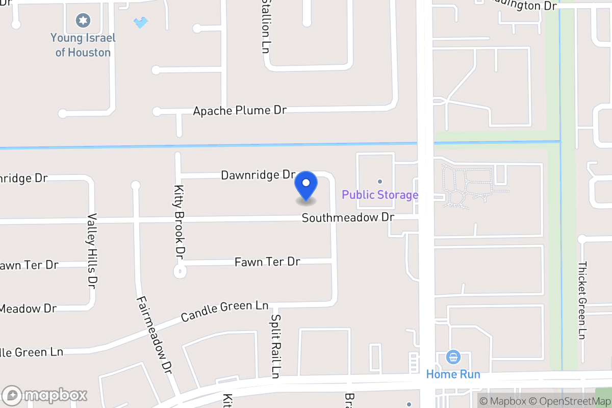 Map of 7610 Southmeadow Dr, Houston