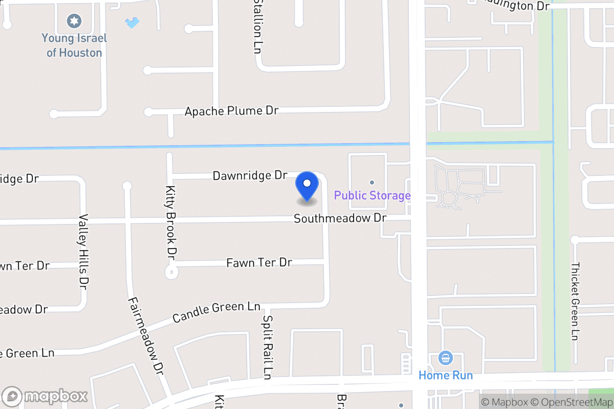Map of 7606 Southmeadow Dr, Houston