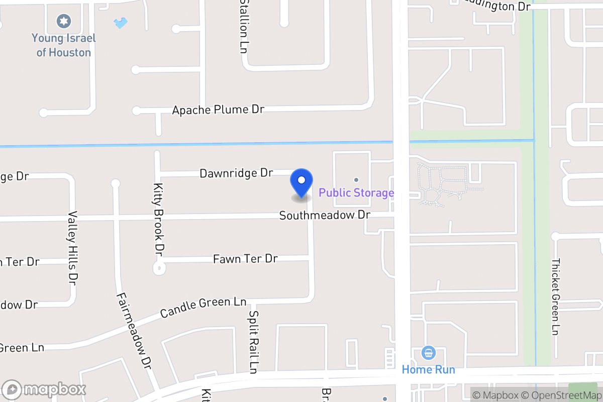 Map of 7602 Southmeadow Dr, Houston