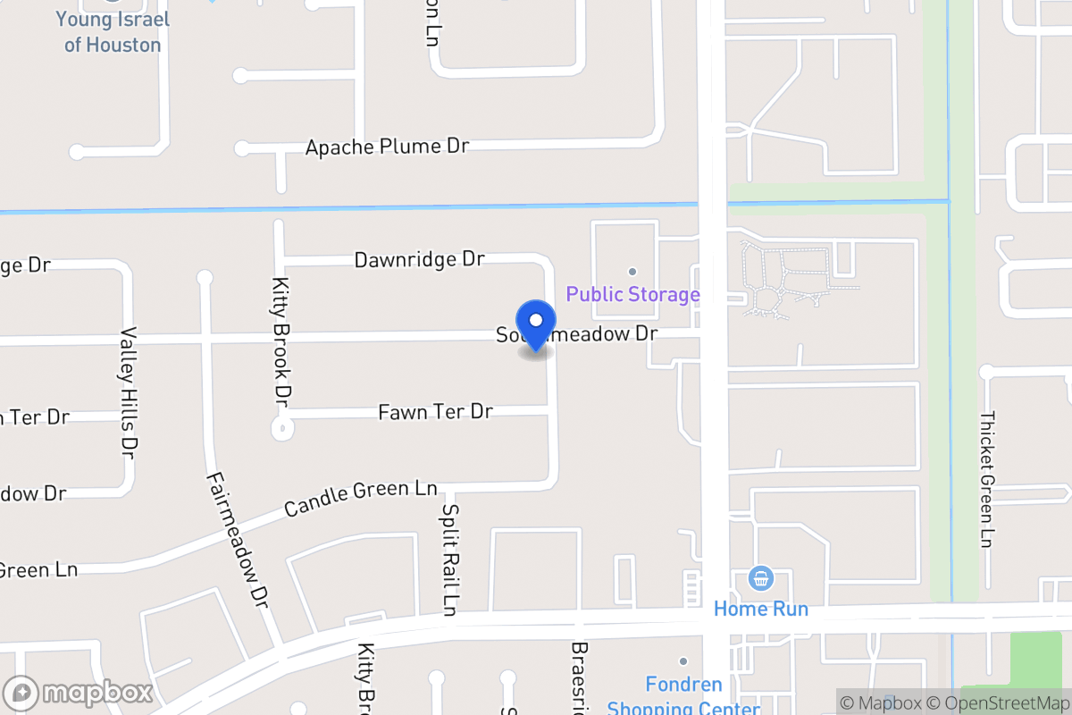 Map of 7603 Southmeadow Dr, Houston