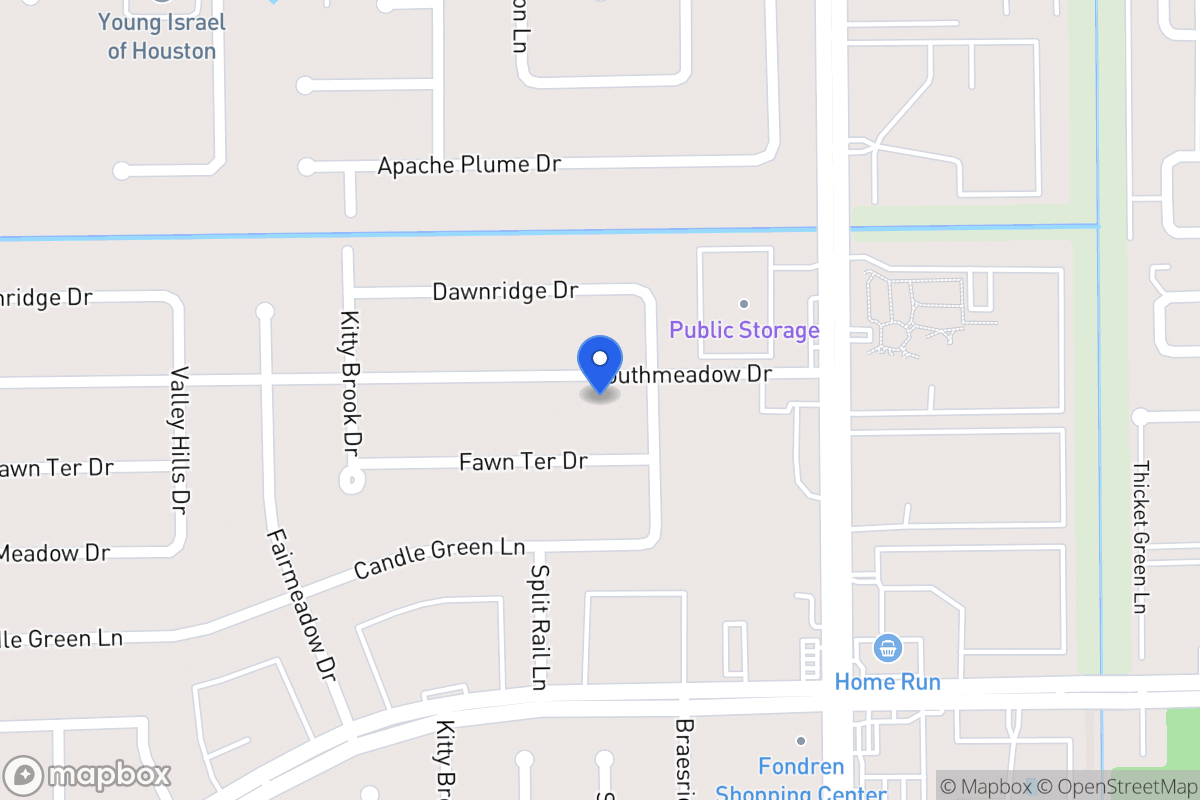 Map of 7611 Southmeadow Dr, Houston
