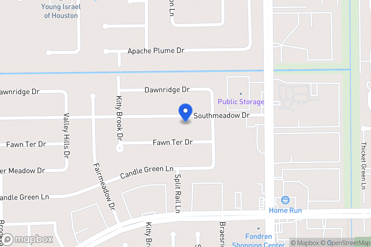 Map of 7619 Southmeadow Dr, Houston