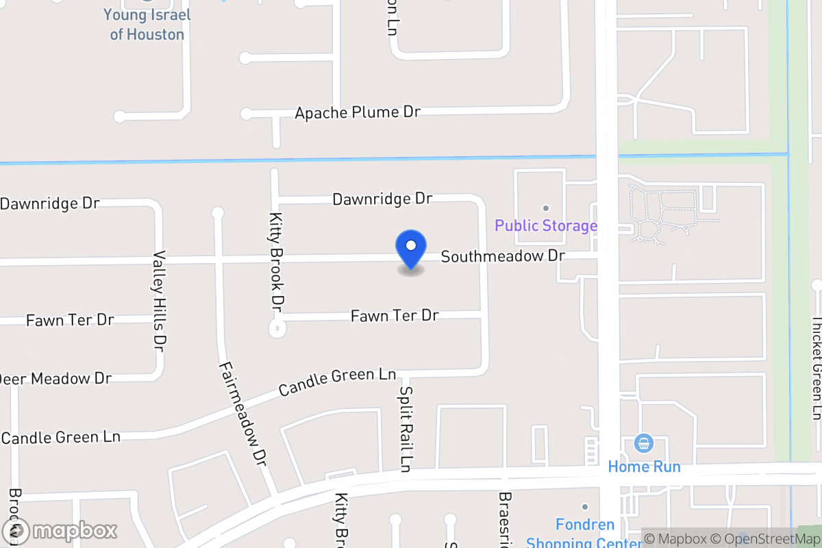 Map of 7623 Southmeadow Dr, Houston