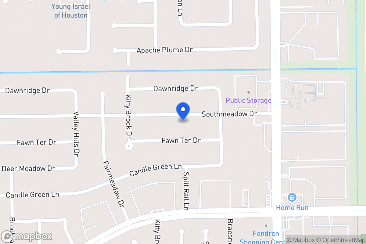 Map of 7627 Southmeadow Dr, Houston