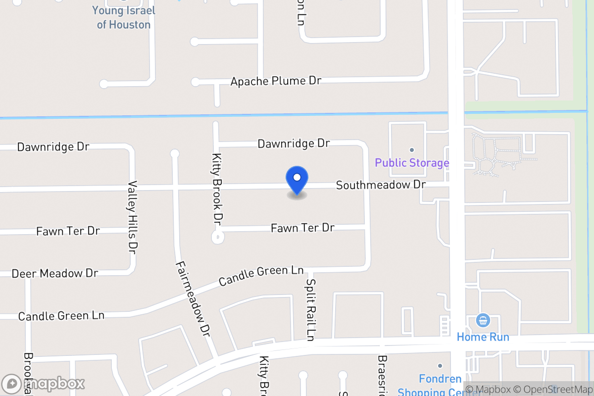 Map of 7631 Southmeadow Dr, Houston
