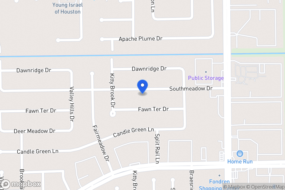 Map of 7703 Southmeadow Dr, Houston