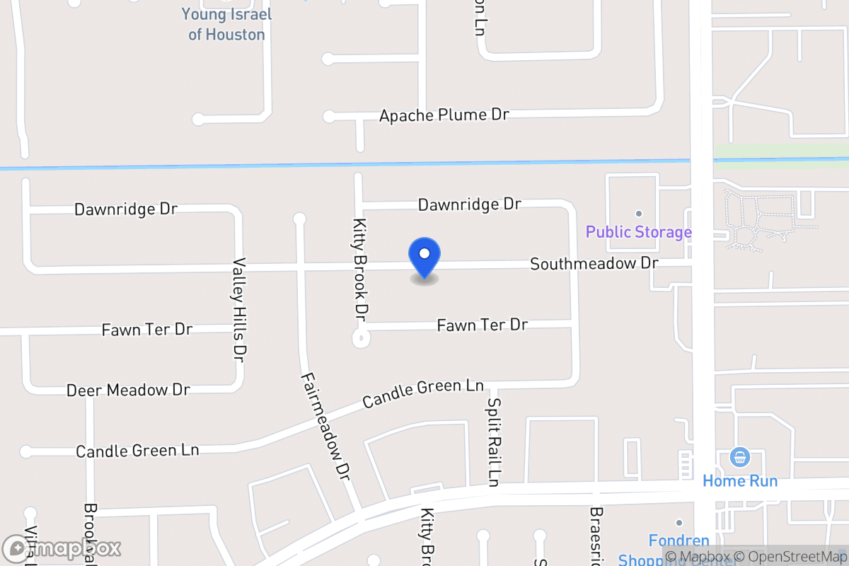 Map of 7711 Southmeadow Dr, Houston