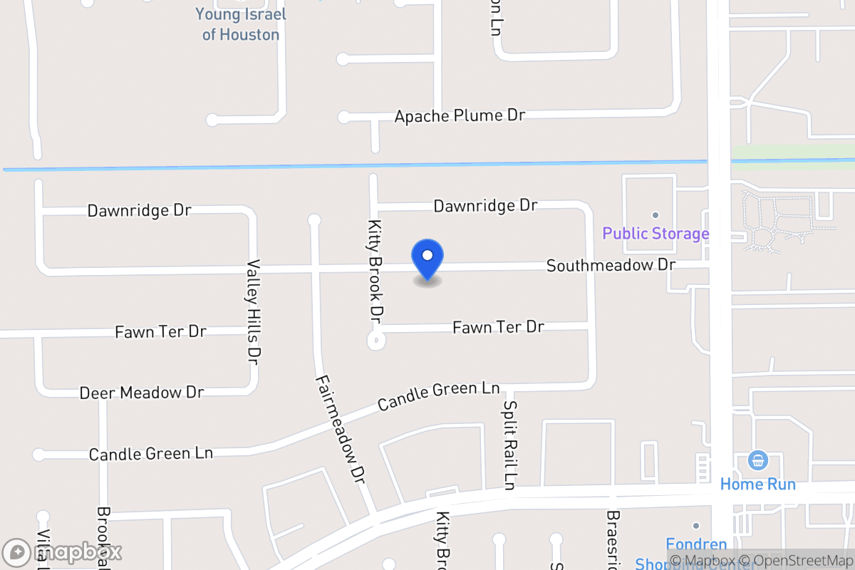 Map of 7715 Southmeadow Dr, Houston