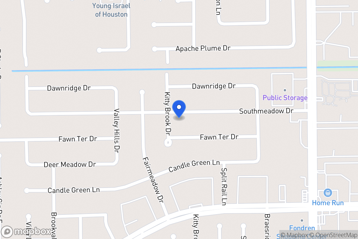 Map of 7723 Southmeadow Dr, Houston