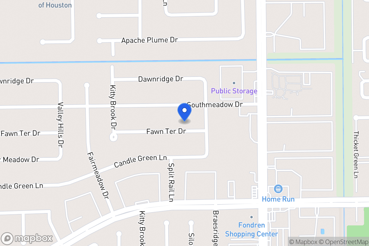 Map of 7614 Fawn Terrace Dr, Houston