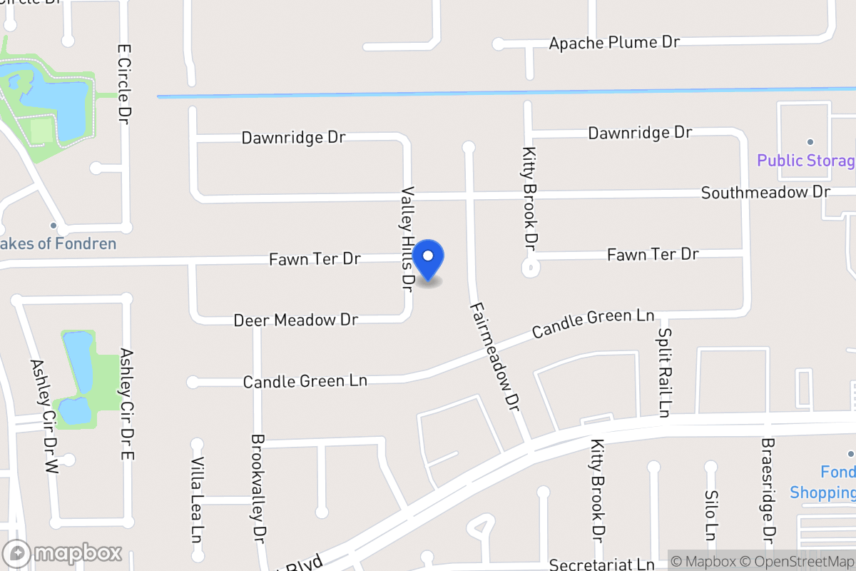 Map of 12127 Valley Hills Dr, Houston