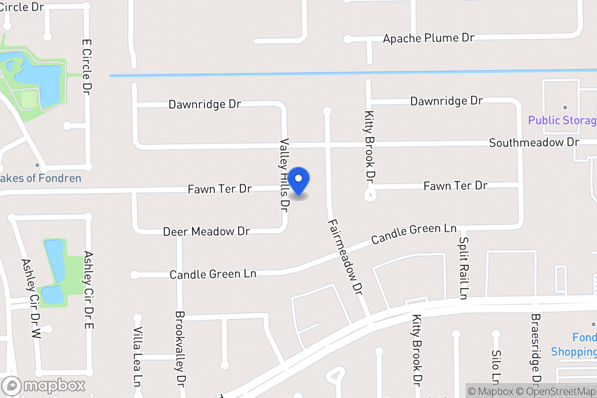 Map of 12123 Valley Hills Dr, Houston