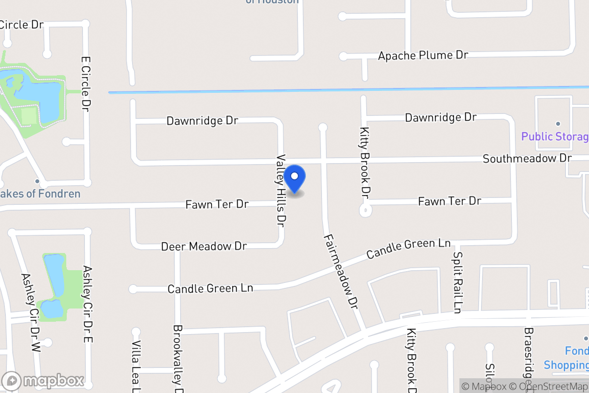 Map of 12115 Valley Hills Dr, Houston