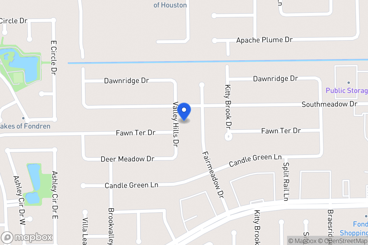 Map of 12111 Valley Hills Dr, Houston
