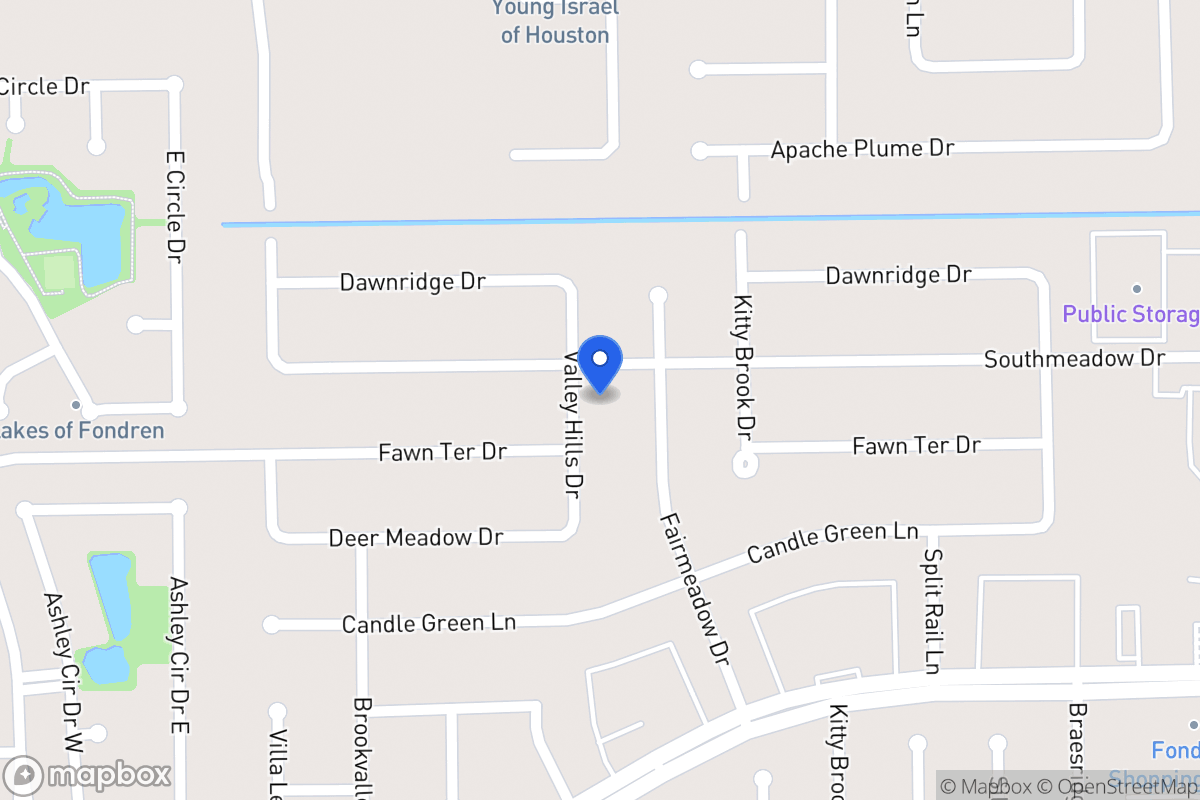 Map of 12107 Valley Hills Dr, Houston