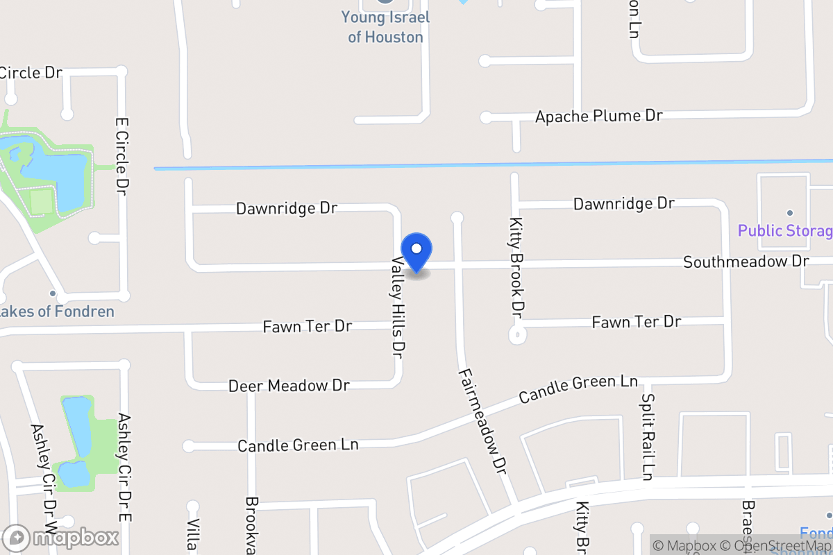Map of 12103 Valley Hills Dr, Houston
