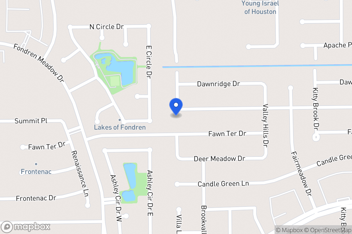 Map of 7967 Southmeadow Dr, Houston