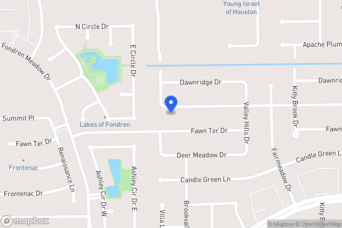 Map of 7959 Southmeadow Dr, Houston