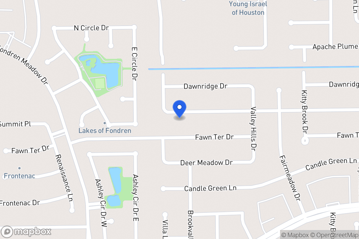 Map of 7955 Southmeadow Dr, Houston