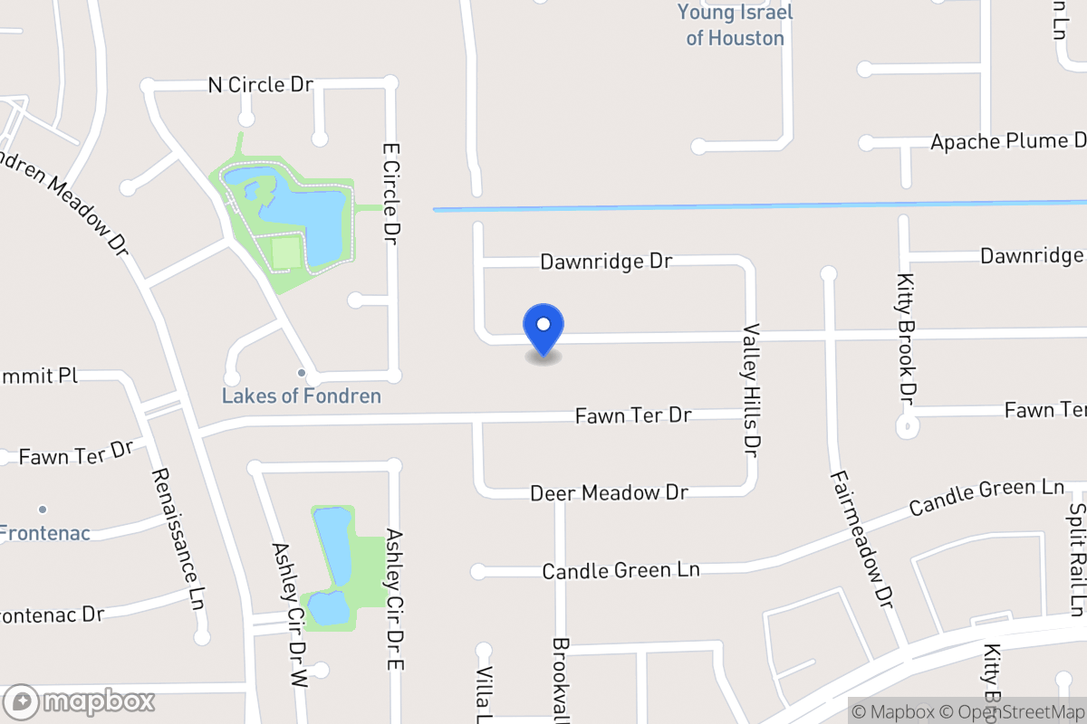 Map of 7951 Southmeadow Dr, Houston