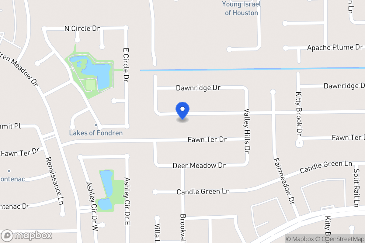 Map of 7947 Southmeadow Dr, Houston