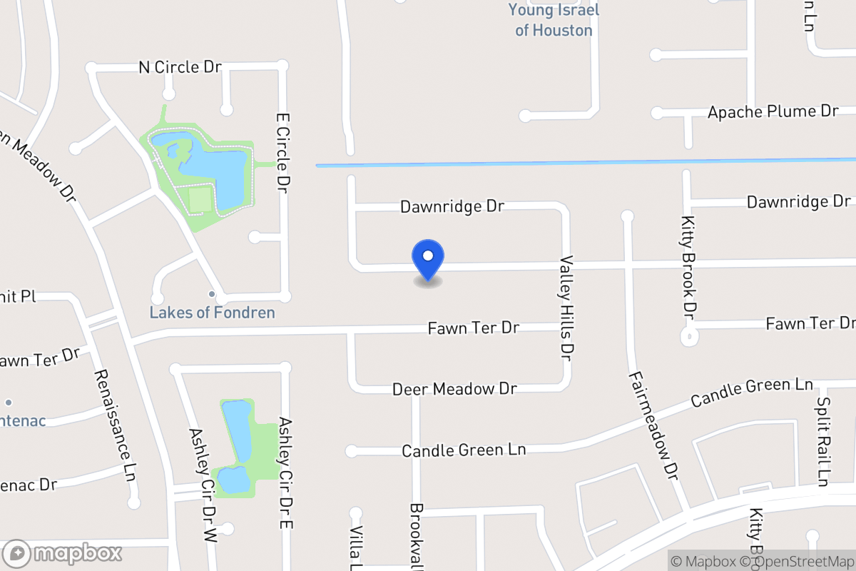 Map of 7943 Southmeadow Dr, Houston