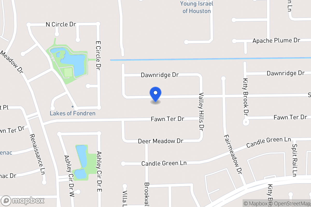 Map of 7939 Southmeadow Dr, Houston