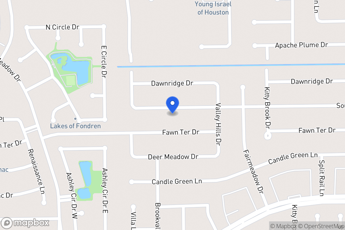 Map of 7935 Southmeadow Dr, Houston