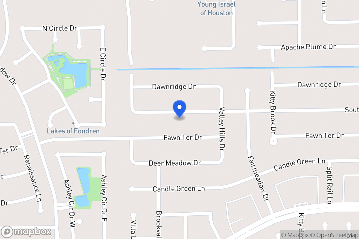 Map of 7931 Southmeadow Dr, Houston