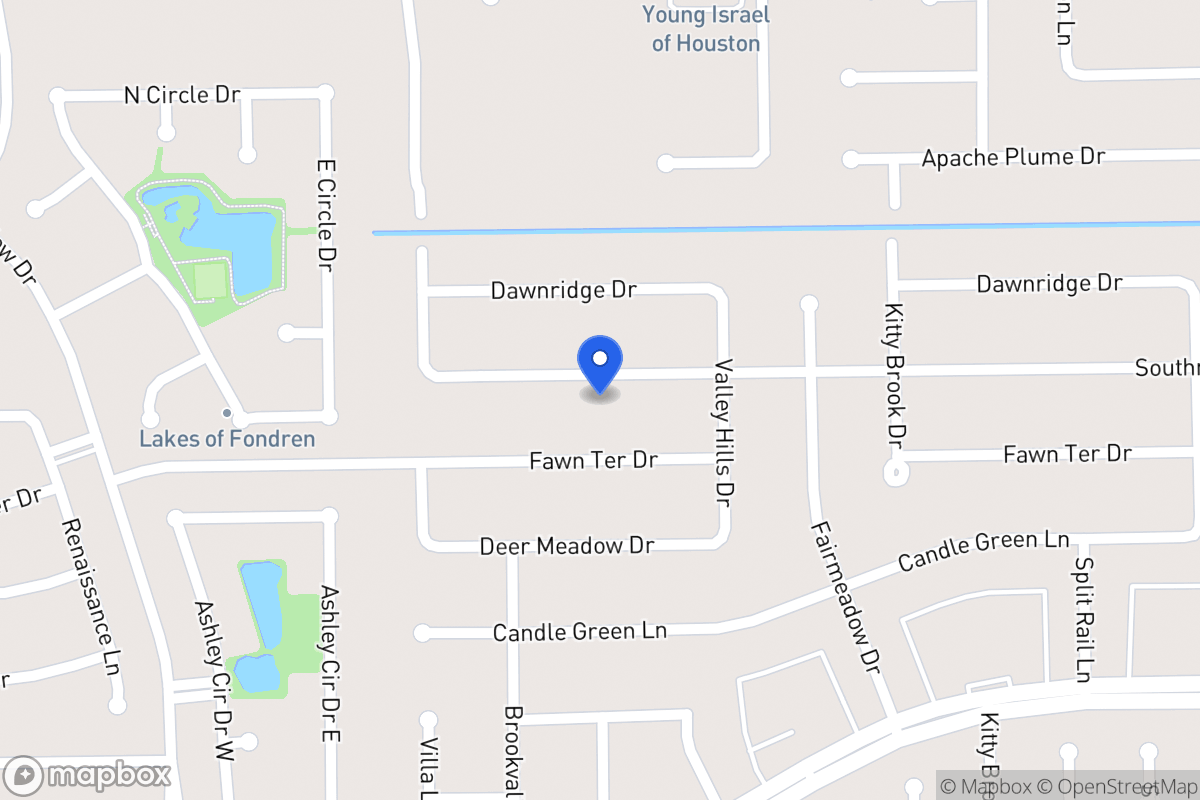Map of 7927 Southmeadow Dr, Houston