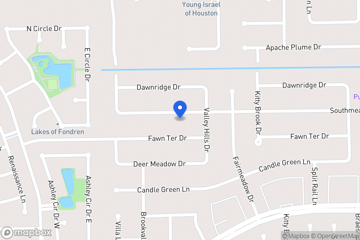 Map of 7919 Southmeadow Dr, Houston