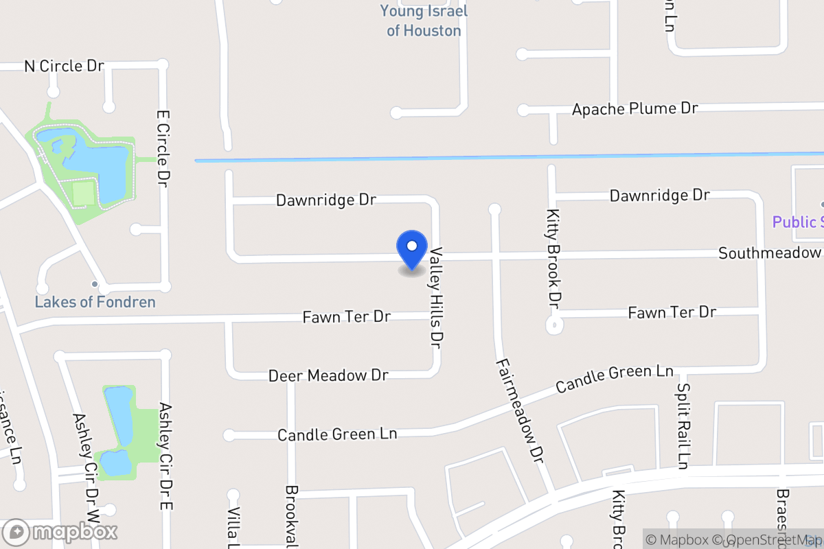 Map of 7907 Southmeadow Dr, Houston