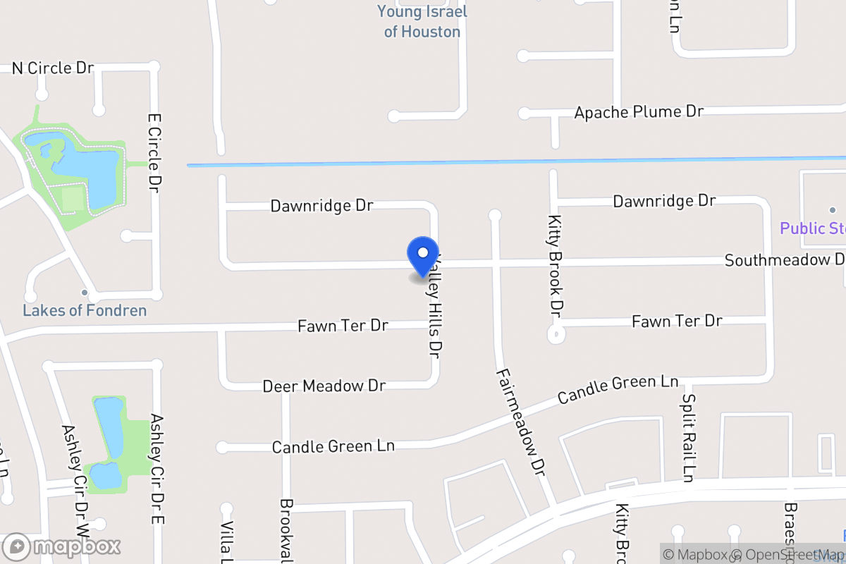 Map of 7903 Southmeadow Dr, Houston