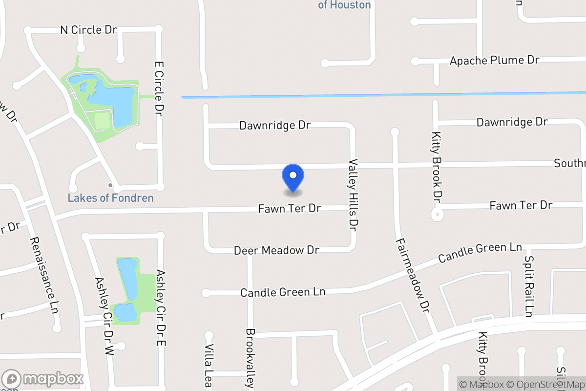 Map of 7926 Fawn Terrace Dr, Houston