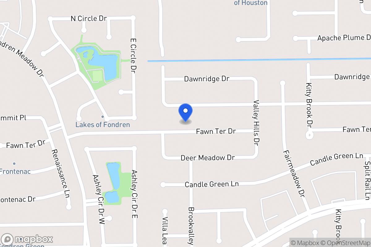 Map of 7950 Fawn Terrace Dr, Houston