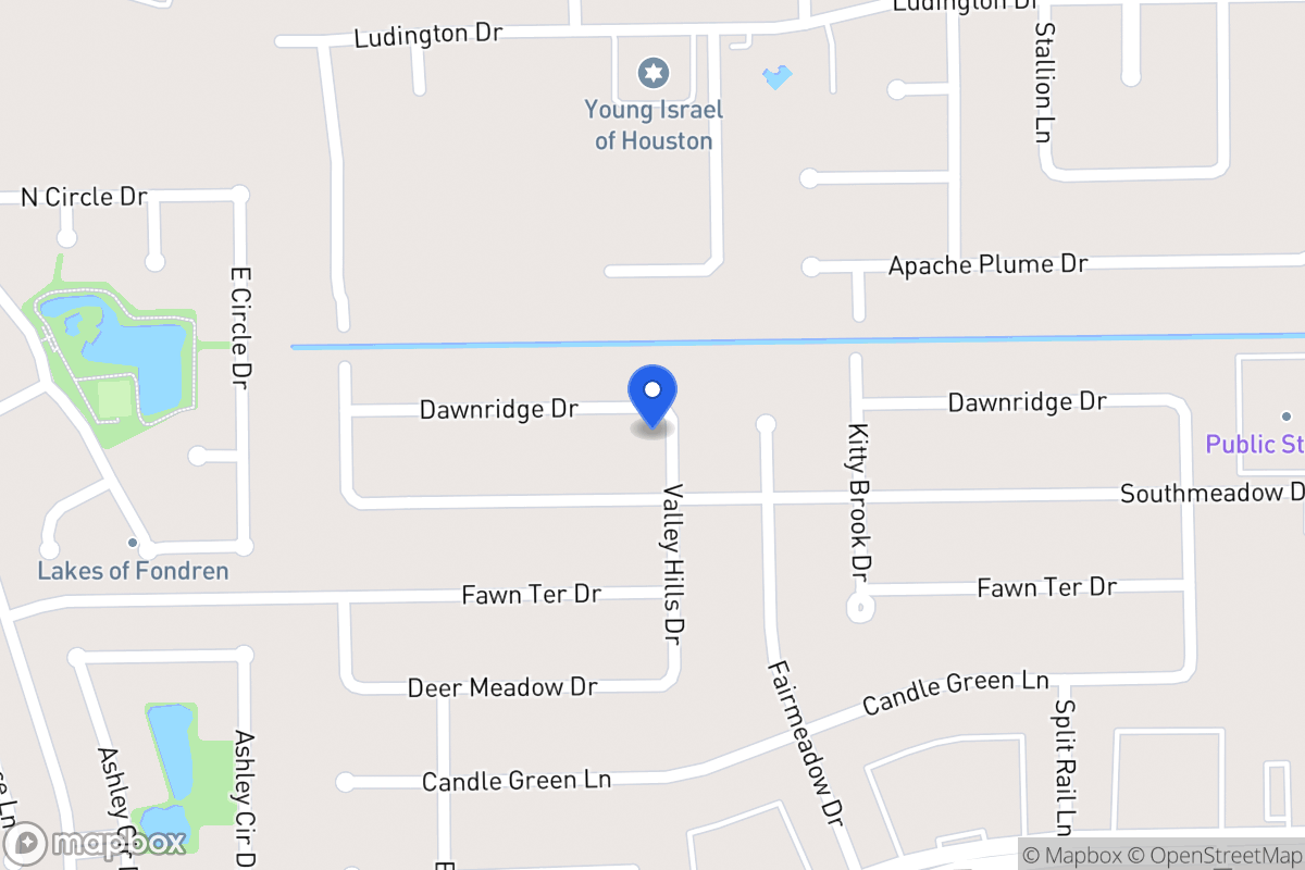 Map of 7907 Dawnridge Dr, Houston