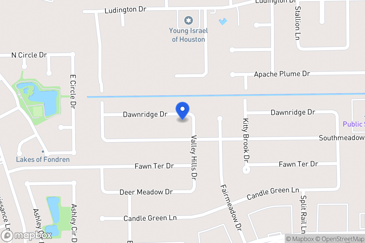 Map of 7911 Dawnridge Dr, Houston