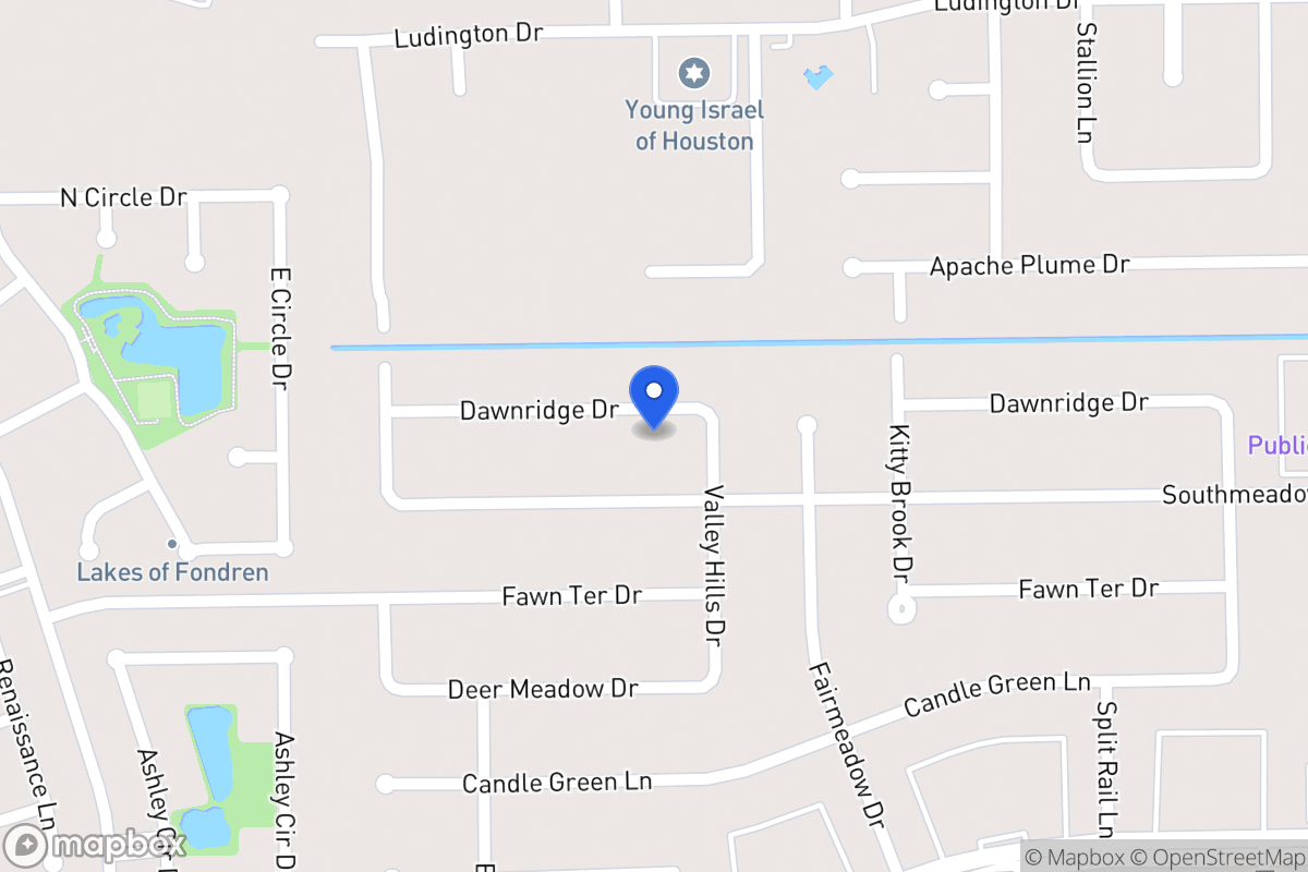 Map of 7915 Dawnridge Dr, Houston