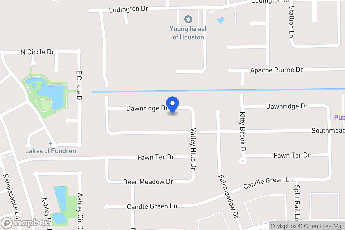 Map of 7919 Dawnridge Dr, Houston
